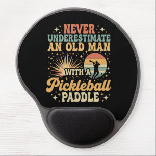 Never-Underestimate An Old Man With A Pickleball Gel Mouse Pad