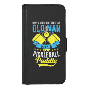 Never Underestimate An Old Man With a Pickleball Samsung Galaxy S5 Wallet Case