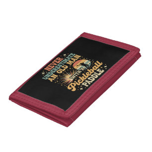 Never-Underestimate An Old Man With A Pickleball Trifold Wallet