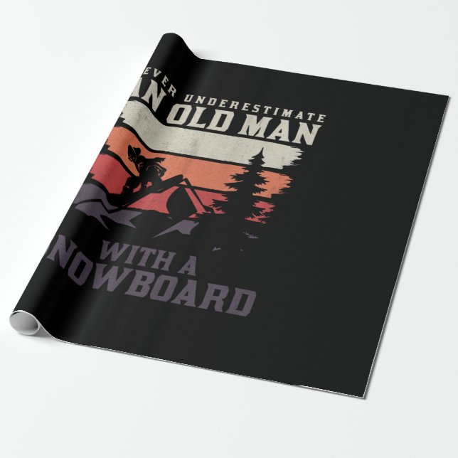 never underestimate an old man with a snowboard wrapping paper (Unrolled)