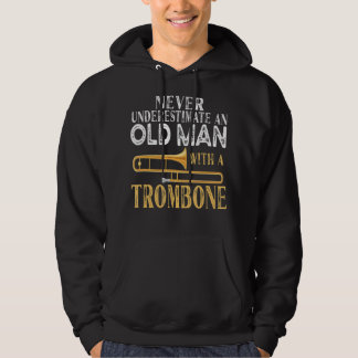 Never Underestimate An Old Man With A Trumpet Prem Hoodie