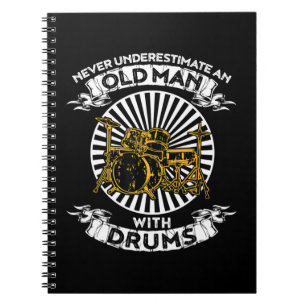 Never Underestimate An Old Man With Drums TshirtAr Notebook