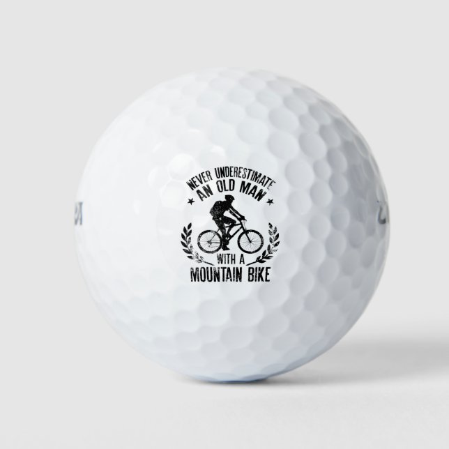 Never Underestimate An Old Man With Mountain Bike Golf Balls (Front)