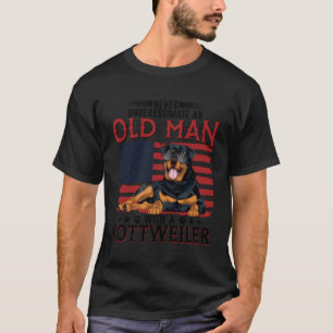 Never Underestimate An Old With A Rottweiler T-Shirt