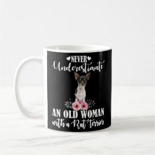 Never Underestimate An Old With Rat Terrier Coffee Mug