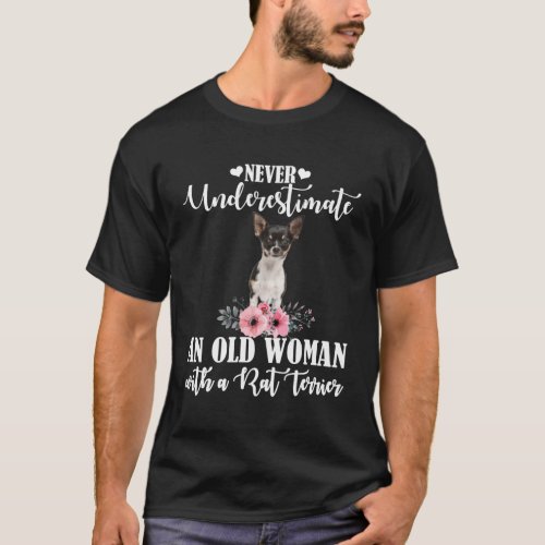 Never Underestimate An Old With Rat Terrier T_Shirt