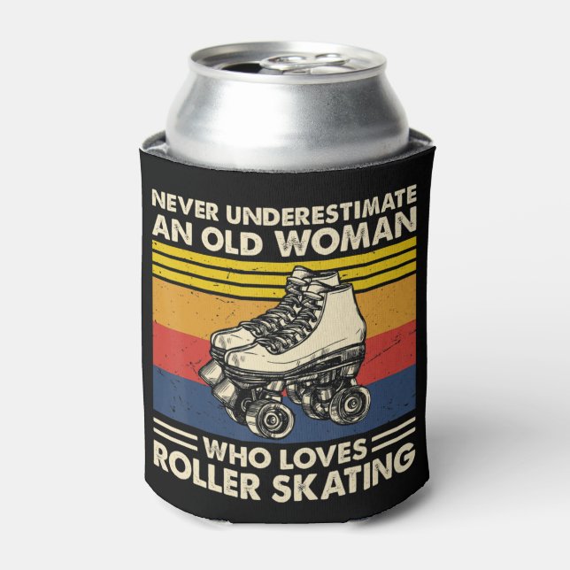 Never Underestimate An Old Woman On A Bicycleunder Can Cooler (Can Front)