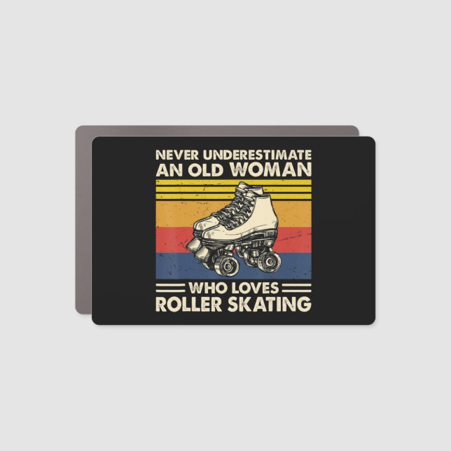 Never Underestimate An Old Woman On A Bicycleunder Car Magnet (Front)