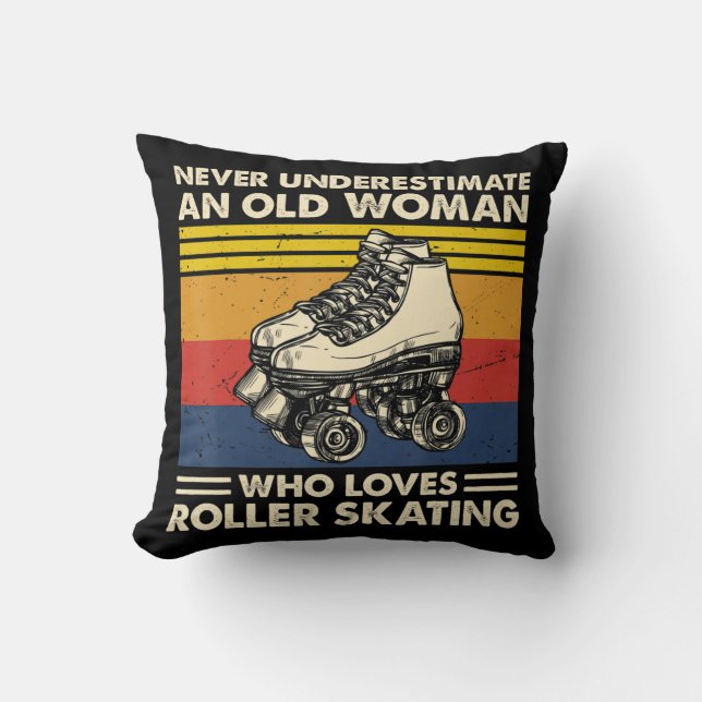 Never Underestimate An Old Woman On A Bicycleunder Throw Pillow (Front)