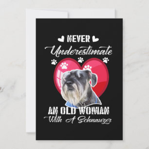 Never Underestimate an old woman with a schnauzer Thank You Card