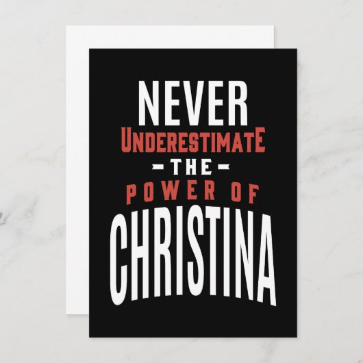 Never Underestimate Christina (Front/Back)