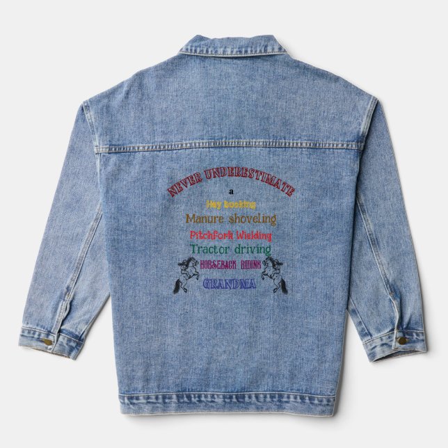 Never Underestimate Grandma Jean Jacket (Back)
