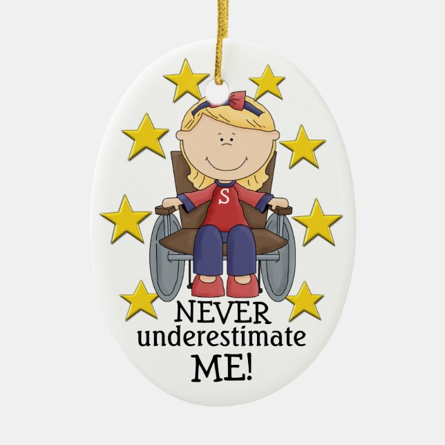 Never Underestimate ME - SRF Ceramic Ornament (Front)