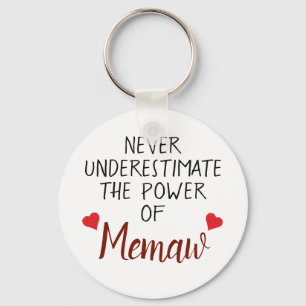 Never Underestimate Memaw Personalized Keychain