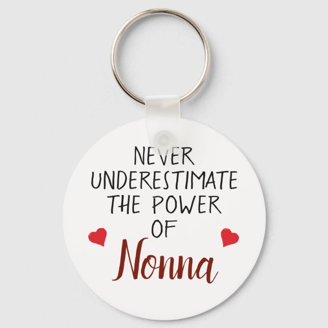Never Underestimate Nonna Personalized Keychain (Front)