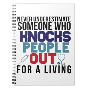 Never Underestimate Nurse Anesthetist CRNA Notebook