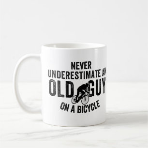 Never Underestimate Old Guy On Bicycle Coffee Mug