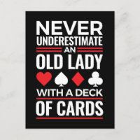Never Underestimate Old Lady Deck of Card Bridge