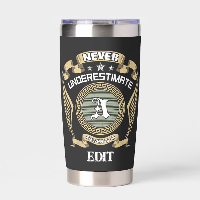 Never underestimate power of a A_EDIT Insulated Tumbler (Front)