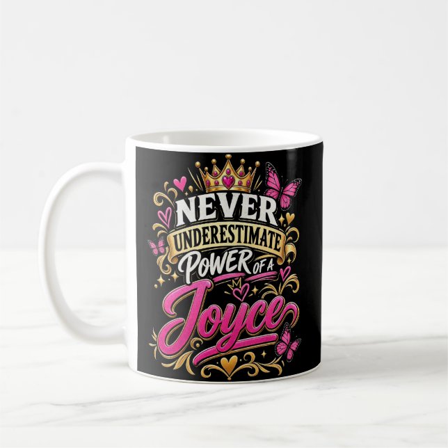 Never Underestimate Power Of A Joyce Coffee Mug (Left)
