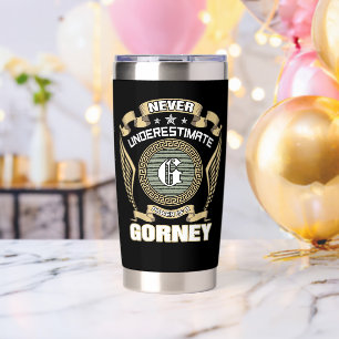 NEVER_UNDERESTIMATE_POWER_OF_A_YOURNAME INSULATED TUMBLER