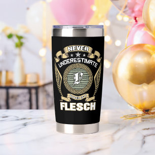 NEVER_UNDERESTIMATE_POWER_OF_A_YOURNAME INSULATED TUMBLER