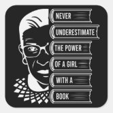 Never Underestimate The Power Of A Girl With A Book Sticker