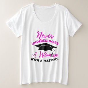 Never Underestimate Power Of Woman With A Masters Plus Size T-Shirt