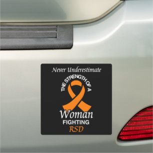 Never Underestimate/Ribbon/Woman...RSD Car Magnet