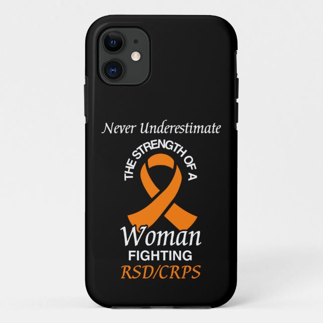 Never Underestimate/Ribbon/Woman...RSD/CRPS Case-Mate iPhone Case (Back)