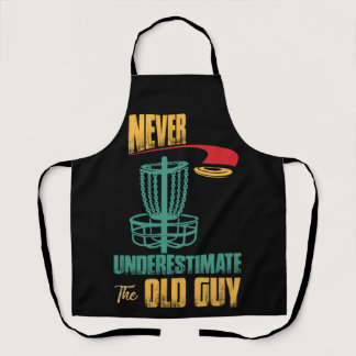 Never Underestimate The Old Guy Disc Golf Frisbee Apron
