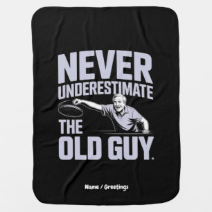 Never Underestimate The Old Guy Funny Disc Golf Baby Blanket