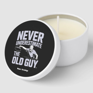 Never Underestimate The Old Guy Funny Disc Golf Mini Candle Favors