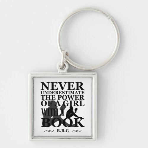 Never underestimate the power of a girl with book keychain