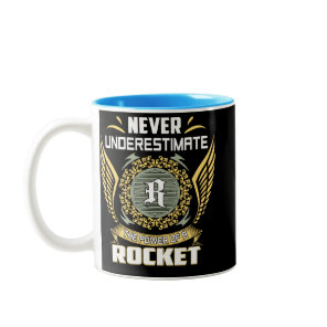 Never Underestimate The Power Of A Rocket Two-Tone Coffee Mug