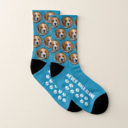 Never Walk Alone Custom Pet Photo Dog Socks