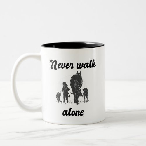 Never walk alone Farmer  Two_Tone Coffee Mug