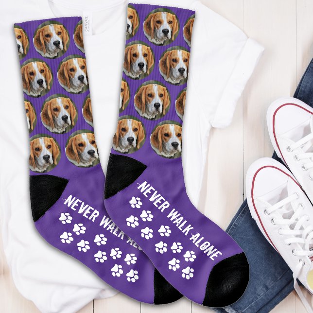 Never Walk Alone Pet Photo Dog Socks (Creator Uploaded)