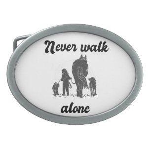 Never Walk Alone – Rustic Animal Lover  Belt Buckle
