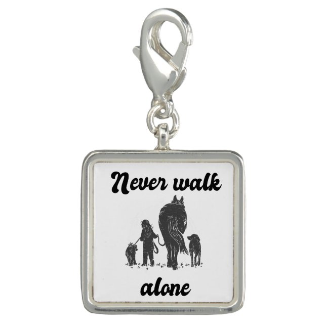 Never Walk Alone Rustic Animal Lover Charm (Front)
