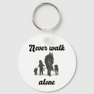 Never Walk Alone – Rustic Animal Lover Keychain