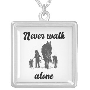 Never Walk Alone – Rustic Animal Lover Silver Plated Necklace