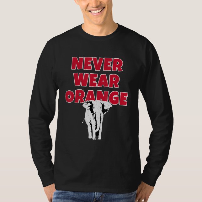 Never Wear Orange Elephant The Tide Is Crimson Lov T-Shirt (Front)