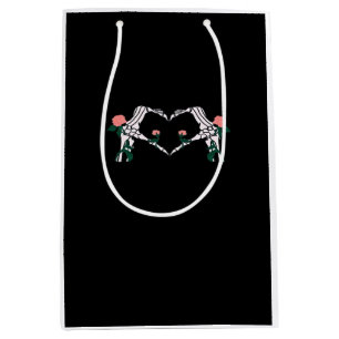 Never Wilts Skeleton Hands Roses Artistic Design Medium Gift Bag