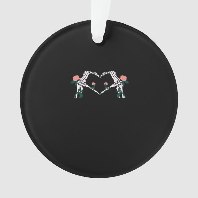 Never Wilts Skeleton Hands Roses Artistic Design Ornament (Front)