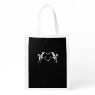 Never Wilts – Skeleton Hands Roses  Grocery Bag