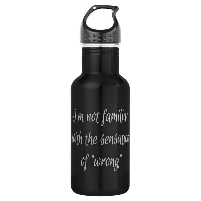 Never Wrong | Cocky Always Right Humor Quote Water Bottle (Front)