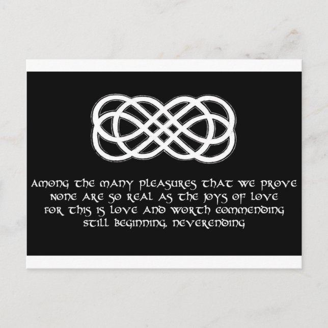 Neverending Celtic Love Knot and poem Postcard (Front)