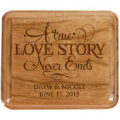 Neverending Love Cherry Wood Wedding Ring Box (Lid of Box)