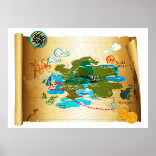 Neverland Treasure Map Poster